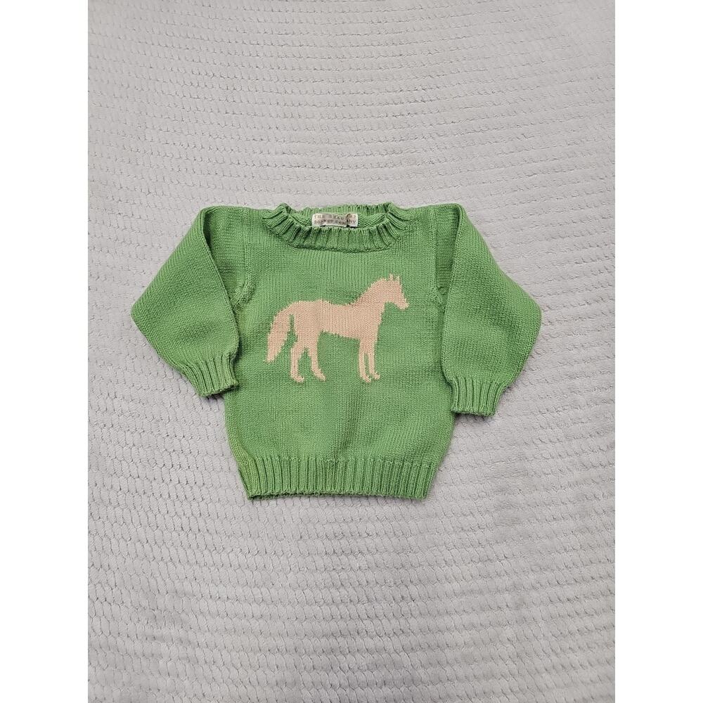 The Beaufort Bonnet Company Sweater Size 0/6 Months Green Horse